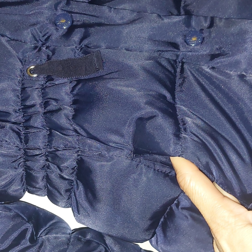 Gap Kids Navy Down Puffer Coat with Faux Fur Hood Size S - Picture 3 of 12